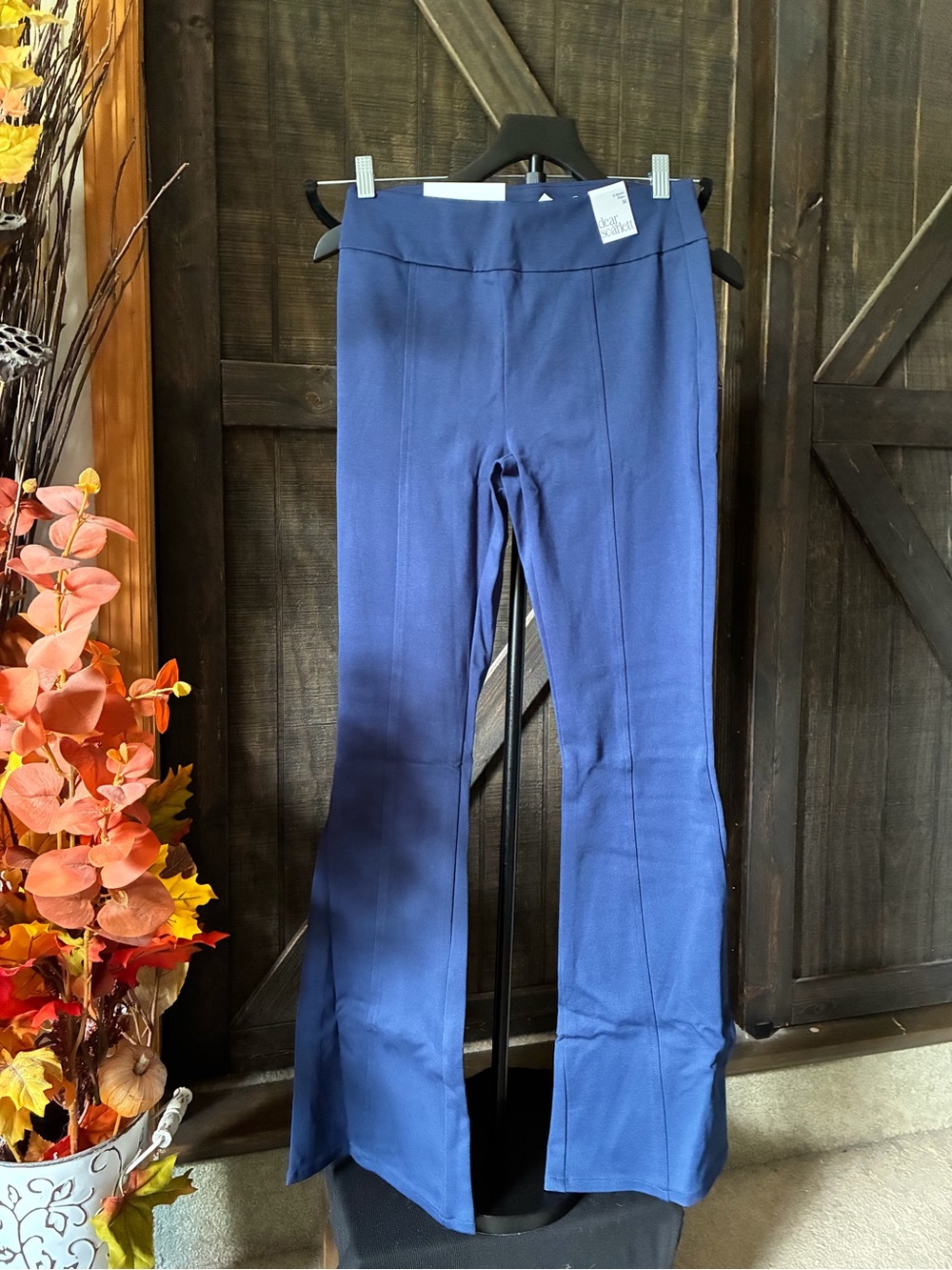 Wide Leg Women's Pants in Navy Blue